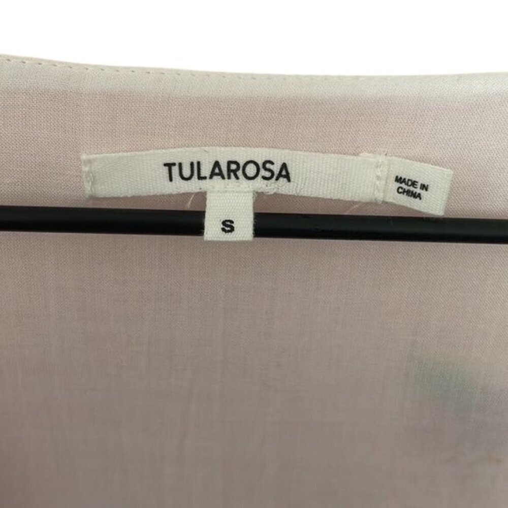 Tularosa | Floral Embroidered Plunging V Neck Button Down Bell Sleeve Top Small - Picture 9 of 9